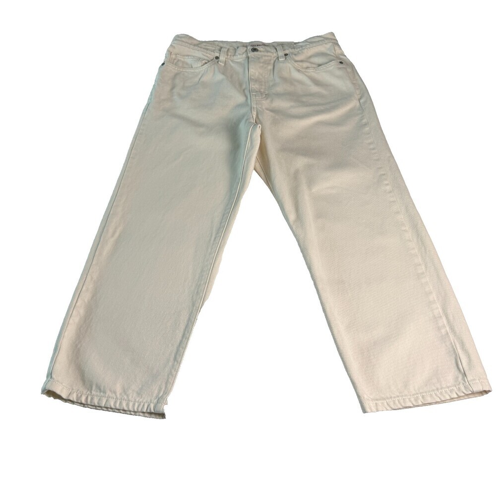 Lucky Brand 90s Loose High Rise Crop Jeans Women's 10/30R Cream Monochromatic